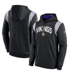 Men Minnesota Vikings Black Sideline Stack Performance Pullover Hoodie 001 Men Minnesota Vikings Black Sideline Stack Performance Pullover Hoodie 001