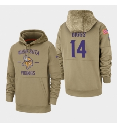 Mens Minnesota Vikings 14 Stefon Diggs 2019 Salute to Service Sideline Therma Pullover Hoodie Tan Mens Minnesota Vikings 14 Stefon Diggs 2019 Salute to Service Sideline Therma Pullover Hoodie Tan