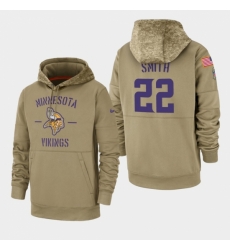 Mens Minnesota Vikings 22 Harrison Smith 2019 Salute to Service Sideline Therma Pullover Hoodie Tan Mens Minnesota Vikings 22 Harrison Smith 2019 Salute to Service Sideline Therma Pullover Hoodie Tan