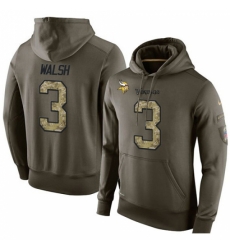 NFL Nike Minnesota Vikings 3 Blair Walsh Green Salute To Service Mens Pullover Hoodie NFL Nike Minnesota Vikings 3 Blair Walsh Green Salute To Service Mens Pullover Hoodie