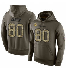 NFL Nike Minnesota Vikings 80 Cris Carter Green Salute To Service Mens Pullover Hoodie NFL Nike Minnesota Vikings 80 Cris Carter Green Salute To Service Mens Pullover Hoodie