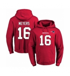 Football Mens New England Patriots 16 Jakobi Meyers Red Name Number Pullover Hoodie Football Mens New England Patriots 16 Jakobi Meyers Red Name Number Pullover Hoodie