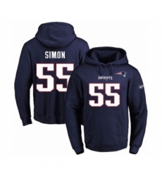 Football Mens New England Patriots 55 John Simon Navy Blue Name Number Pullover Hoodie Football Mens New England Patriots 55 John Simon Navy Blue Name Number Pullover Hoodie