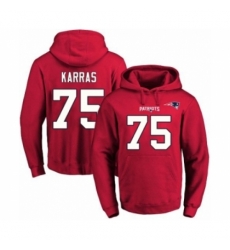 Football Mens New England Patriots 75 Ted Karras Red Name Number Pullover Hoodie Football Mens New England Patriots 75 Ted Karras Red Name Number Pullover Hoodie
