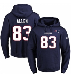 NFL Mens Nike New England Patriots 83 Dwayne Allen Navy Blue Name Number Pullover Hoodie NFL Mens Nike New England Patriots 83 Dwayne Allen Navy Blue Name Number Pullover Hoodie