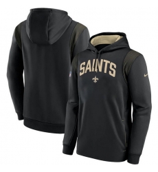 Men New Orleans Saints Black Sideline Stack Performance Pullover Hoodie 002 Men New Orleans Saints Black Sideline Stack Performance Pullover Hoodie 002