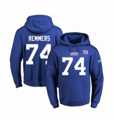 Football Mens New York Giants 74 Mike Remmers Royal Blue Name Number Pullover Hoodie Football Mens New York Giants 74 Mike Remmers Royal Blue Name Number Pullover Hoodie