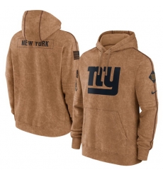 Men New York Giants 2023 Brown Salute To Service Pullover Hoodie Men New York Giants 2023 Brown Salute To Service Pullover Hoodie