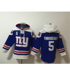 Men New York Giants 5 Kayvon Thibodeaux Blue Ageless Must Have Lace Up Pullover Hoodie Men New York Giants 5 Kayvon Thibodeaux Blue Ageless Must Have Lace Up Pullover Hoodie