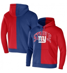 Men New York Giants Blue Red Split Logo Pullover Hoodie Men New York Giants Blue Red Split Logo Pullover Hoodie