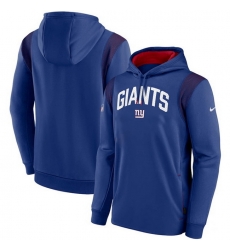Men New York Giants Blue Sideline Stack Performance Pullover Hoodie 002 Men New York Giants Blue Sideline Stack Performance Pullover Hoodie 002
