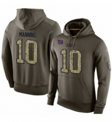 NFL Nike New York Giants 10 Eli Manning Green Salute To Service Mens Pullover Hoodie NFL Nike New York Giants 10 Eli Manning Green Salute To Service Mens Pullover Hoodie