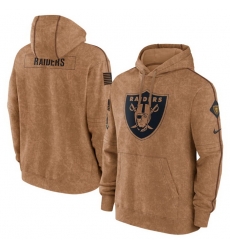 Men Las Vegas Raiders 2023 Brown Salute To Service Pullover Hoodie Men Las Vegas Raiders 2023 Brown Salute To Service Pullover Hoodie