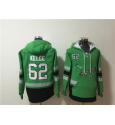 Men Philadelphia Eagles 62 Jason Kelce Green Ageless Must Have Lace Up Pullover Hoodie Men Philadelphia Eagles 62 Jason Kelce Green Ageless Must Have Lace Up Pullover Hoodie