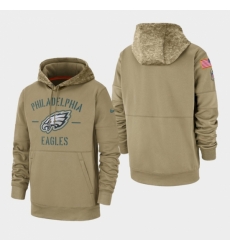 Mens Philadelphia Eagles Tan 2019 Salute to Service Sideline Therma Pullover Hoodie Mens Philadelphia Eagles Tan 2019 Salute to Service Sideline Therma Pullover Hoodie