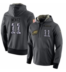 NFL Mens Nike Philadelphia Eagles 11 Carson Wentz Stitched Black Anthracite Salute to Service Player Performance Hoodie NFL Mens Nike Philadelphia Eagles 11 Carson Wentz Stitched Black Anthracite Salute to Service Player Performance Hoodie