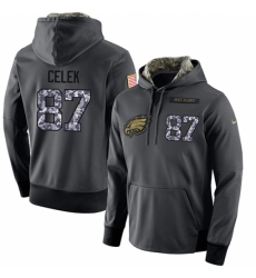 NFL Mens Nike Philadelphia Eagles 87 Brent Celek Stitched Black Anthracite Salute to Service Player Performance Hoodie NFL Mens Nike Philadelphia Eagles 87 Brent Celek Stitched Black Anthracite Salute to Service Player Performance Hoodie