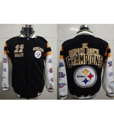 Men Pittsburgh Steelers Stevan Ridley 22 Six Times Super Bowl Champion Black Stitched Hoodie Men Pittsburgh Steelers Stevan Ridley 22 Six Times Super Bowl Champion Black Stitched Hoodie