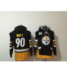 NFL Men Pittsburgh Steelers 90 T J Watt Stitched Hoodie NFL Men Pittsburgh Steelers 90 T J Watt Stitched Hoodie