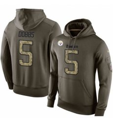 NFL Nike Pittsburgh Steelers 5 Joshua Dobbs Green Salute To Service Mens Pullover Hoodie NFL Nike Pittsburgh Steelers 5 Joshua Dobbs Green Salute To Service Mens Pullover Hoodie