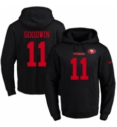 NFL Mens Nike San Francisco 49ers 11 Marquise Goodwin Black Name Number Pullover Hoodie NFL Mens Nike San Francisco 49ers 11 Marquise Goodwin Black Name Number Pullover Hoodie