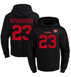 NFL Mens Nike San Francisco 49ers 23 Ahkello Witherspoon Black Name Number Pullover Hoodie NFL Mens Nike San Francisco 49ers 23 Ahkello Witherspoon Black Name Number Pullover Hoodie