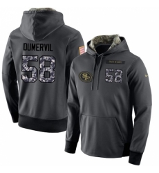 NFL Mens Nike San Francisco 49ers 58 Elvis Dumervil Stitched Black Anthracite Salute to Service Player Performance Hoodie NFL Mens Nike San Francisco 49ers 58 Elvis Dumervil Stitched Black Anthracite Salute to Service Player Performance Hoodie