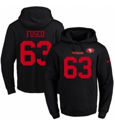 NFL Mens Nike San Francisco 49ers 63 Brandon Fusco Black Name Number Pullover Hoodie NFL Mens Nike San Francisco 49ers 63 Brandon Fusco Black Name Number Pullover Hoodie