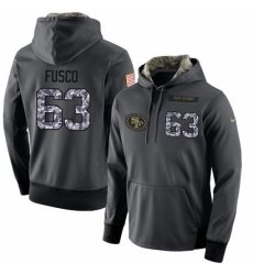 NFL Mens Nike San Francisco 49ers 63 Brandon Fusco Stitched Black Anthracite Salute to Service Player Performance Hoodie NFL Mens Nike San Francisco 49ers 63 Brandon Fusco Stitched Black Anthracite Salute to Service Player Performance Hoodie