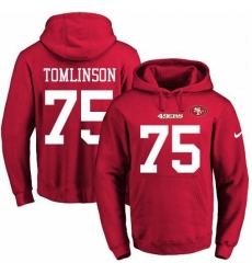 NFL Mens Nike San Francisco 49ers 75 Laken Tomlinson Red Name Number Pullover Hoodie NFL Mens Nike San Francisco 49ers 75 Laken Tomlinson Red Name Number Pullover Hoodie