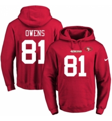 NFL Mens Nike San Francisco 49ers 81 Terrell Owens Red Name Number Pullover Hoodie NFL Mens Nike San Francisco 49ers 81 Terrell Owens Red Name Number Pullover Hoodie
