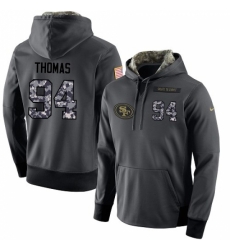 NFL Mens Nike San Francisco 49ers 94 Solomon Thomas Stitched Black Anthracite Salute to Service Player Performance Hoodie NFL Mens Nike San Francisco 49ers 94 Solomon Thomas Stitched Black Anthracite Salute to Service Player Performance Hoodie