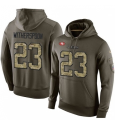 NFL Nike San Francisco 49ers 23 Ahkello Witherspoon Green Salute To Service Mens Pullover Hoodie NFL Nike San Francisco 49ers 23 Ahkello Witherspoon Green Salute To Service Mens Pullover Hoodie
