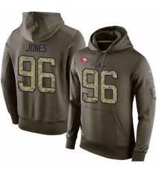 NFL Nike San Francisco 49ers 96 Datone Jones Green Salute To Service Mens Pullover Hoodie NFL Nike San Francisco 49ers 96 Datone Jones Green Salute To Service Mens Pullover Hoodie