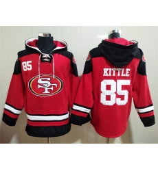 San Francisco 49ers Red Sitched Pullover Hoodie #85 George Kittle San Francisco 49ers Red Sitched Pullover Hoodie #85 George Kittle