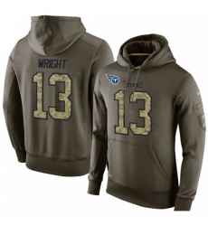 NFL Nike Tennessee Titans 13 Kendall Wright Green Salute To Service Mens Pullover Hoodie NFL Nike Tennessee Titans 13 Kendall Wright Green Salute To Service Mens Pullover Hoodie