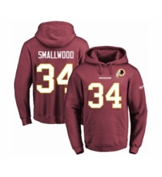 Football Mens Washington Redskins 34 Wendell Smallwood Red Name Number Pullover Hoodie Football Mens Washington Redskins 34 Wendell Smallwood Red Name Number Pullover Hoodie