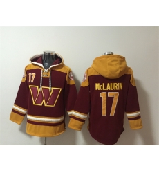 Men Washington Commanders 17 Terry McLaurin Burgundy Ageless Must Have Lace Up Pullover Hoodie Men Washington Commanders 17 Terry McLaurin Burgundy Ageless Must Have Lace Up Pullover Hoodie