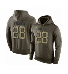 Football Los Angeles Chargers 28 Brandon Facyson Green Salute To Service Mens Pullover Hoodie Football Los Angeles Chargers 28 Brandon Facyson Green Salute To Service Mens Pullover Hoodie