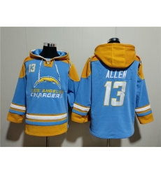 Men Los Angeles Chargers 13 Keenan Allen Blue Ageless Must Have Lace Up Pullover Hoodie Men Los Angeles Chargers 13 Keenan Allen Blue Ageless Must Have Lace Up Pullover Hoodie