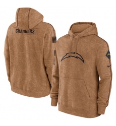 Men Los Angeles Chargers 2023 Brown Salute To Service Pullover Hoodie Men Los Angeles Chargers 2023 Brown Salute To Service Pullover Hoodie