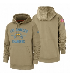 Mens Los Angeles Chargers 2019 Salute to Service Tan Sideline Therma Pullover Hoodie Mens Los Angeles Chargers 2019 Salute to Service Tan Sideline Therma Pullover Hoodie