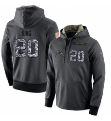 NFL Mens Nike Los Angeles Chargers 20 Desmond King Stitched Black Anthracite Salute to Service Player Performance Hoodie NFL Mens Nike Los Angeles Chargers 20 Desmond King Stitched Black Anthracite Salute to Service Player Performance Hoodie