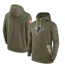 Men Atlanta Falcons 2022 Olive Salute To Service Therma Performance Pullover Hoodie Men Atlanta Falcons 2022 Olive Salute To Service Therma Performance Pullover Hoodie