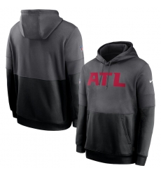 Men Atlanta Falcons Nike Sideline Impact Lockup Performance Pullover Hoodie Charcoal Black Men Atlanta Falcons Nike Sideline Impact Lockup Performance Pullover Hoodie Charcoal Black