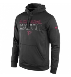 NFL Atlanta Falcons Nike Breast Cancer Awareness KO Pullover Performance Hoodie Charcoal NFL Atlanta Falcons Nike Breast Cancer Awareness KO Pullover Performance Hoodie Charcoal