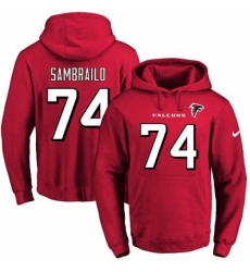 NFL Mens Nike Atlanta Falcons 74 Ty Sambrailo Red Name Number Pullover Hoodie NFL Mens Nike Atlanta Falcons 74 Ty Sambrailo Red Name Number Pullover Hoodie