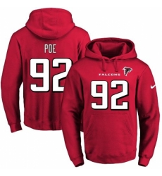NFL Mens Nike Atlanta Falcons 92 Dontari Poe Red Name Number Pullover Hoodie NFL Mens Nike Atlanta Falcons 92 Dontari Poe Red Name Number Pullover Hoodie