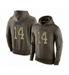 Football Arizona Cardinals 14 Damiere Byrd Green Salute To Service Mens Pullover Hoodie Football Arizona Cardinals 14 Damiere Byrd Green Salute To Service Mens Pullover Hoodie