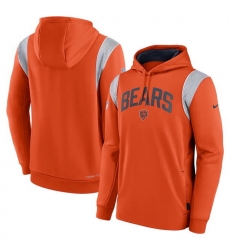 Men Chicago Bears Orange Sideline Stack Performance Pullover Hoodie 001 Men Chicago Bears Orange Sideline Stack Performance Pullover Hoodie 001